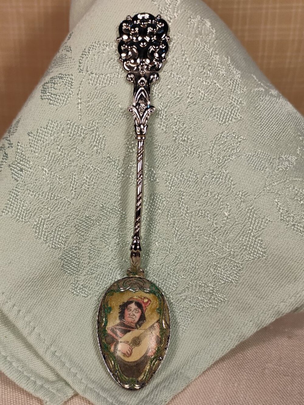 Vintage Spoon Replicate of Frans Hall 'The Lute Player' by Klepa Arts, Czech